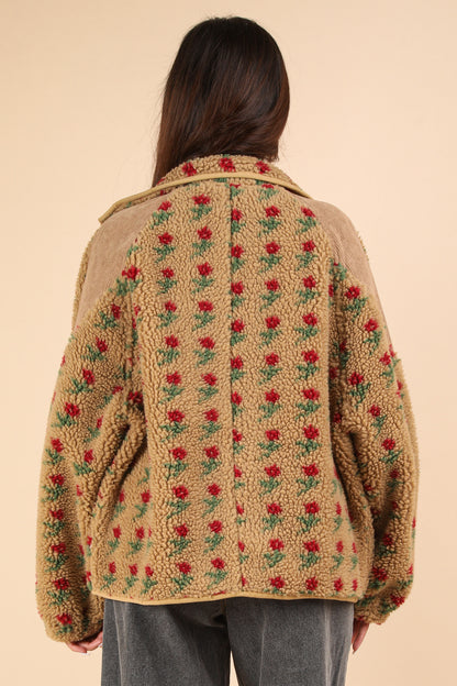 Taupe/Rose Fleece Jacket