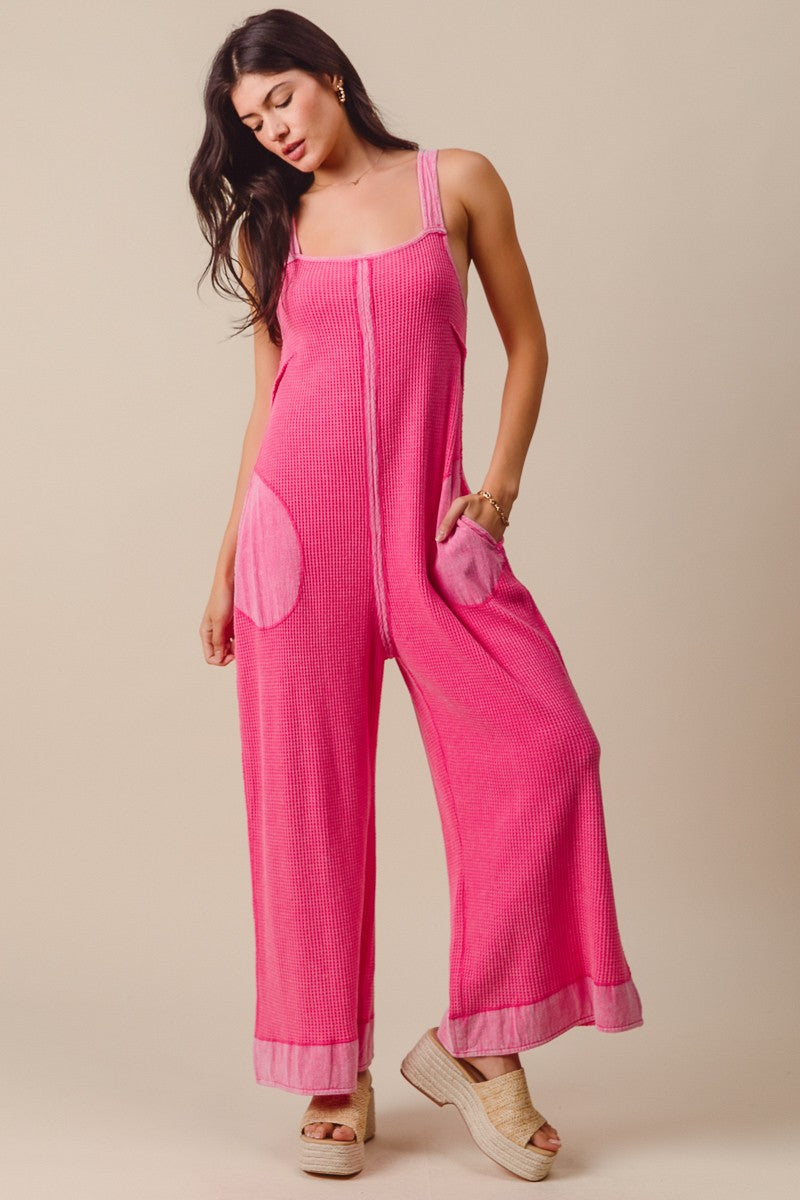 Fuchsia Cozy Crush Overalls