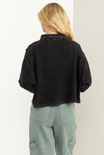 Black Elegant Love Button Front Top