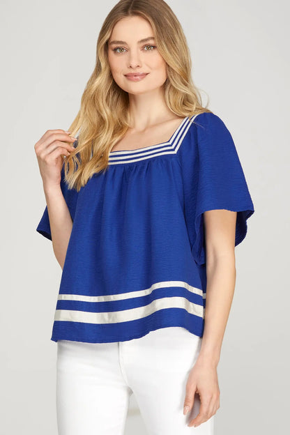 Sideline Sweetheart Royal Top