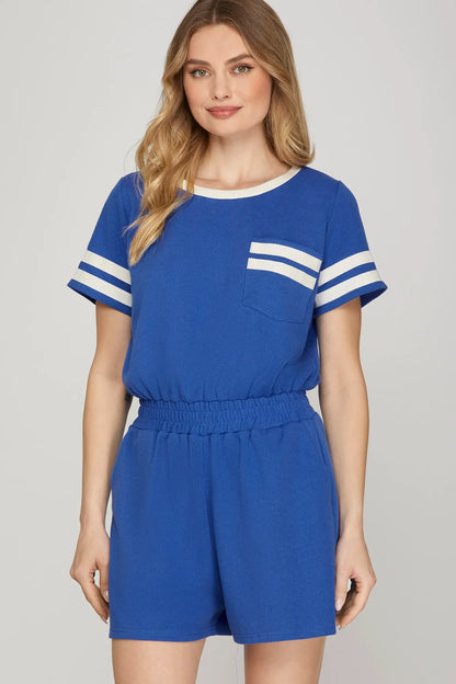 Varsity Weekend Royal Romper
