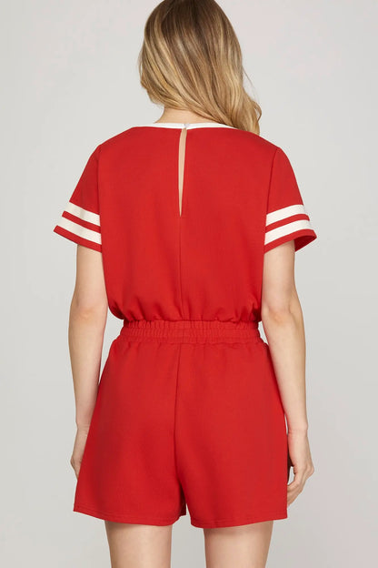 Varsity Weekend Red Romper