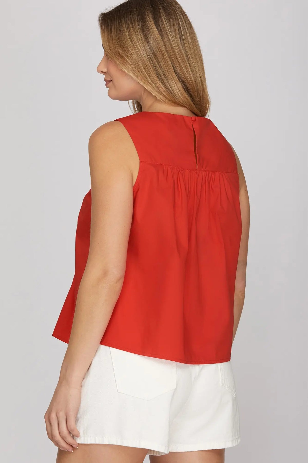 Saturday Social Red Ruffle Top
