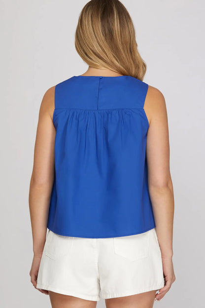 Saturday Social Royal Ruffle Top
