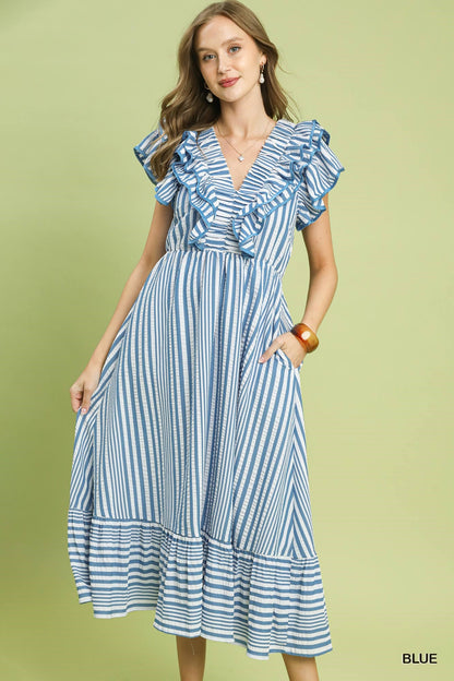 Saltwater Stripe Midi Dress