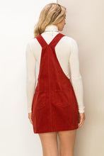 Red Corduroy Overall Dress