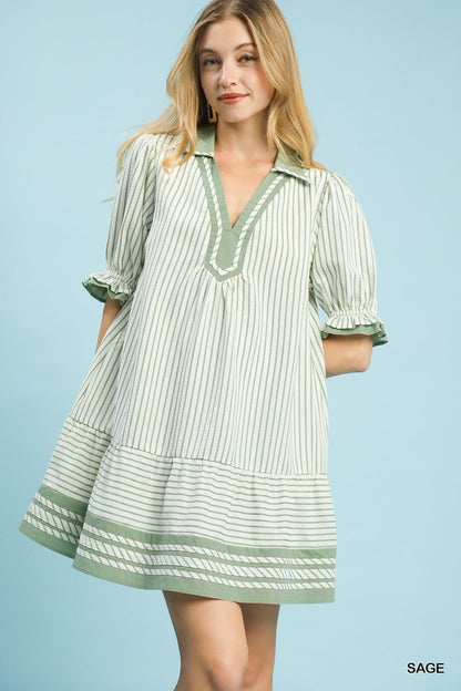 Spring Stripe Sunday Sage Dress