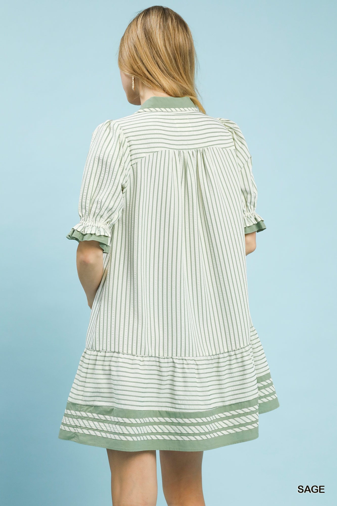 Spring Stripe Sunday Sage Dress