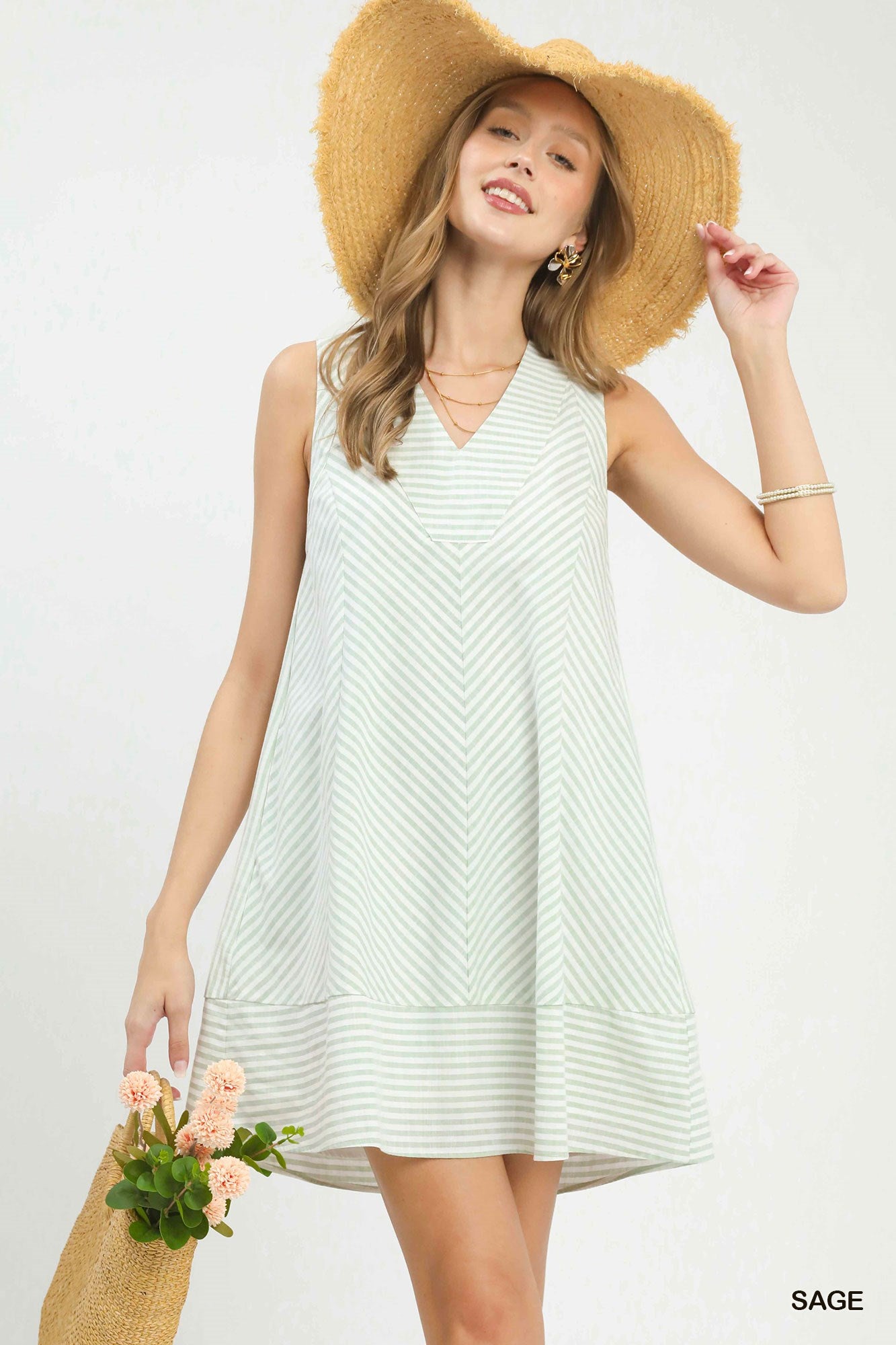 Sage Breeze Swing Dress