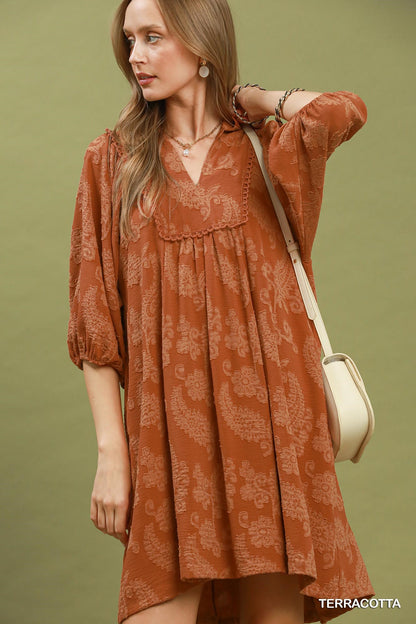 Autumn Paisley Babydoll Dress