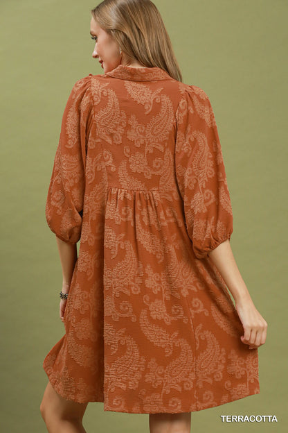 Autumn Paisley Babydoll Dress