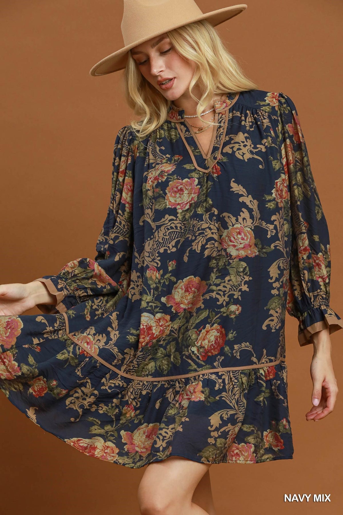 Navy Vintage Romance Dress
