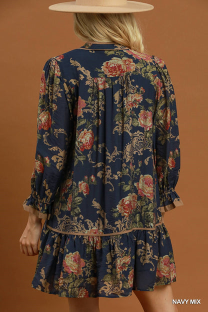 Navy Vintage Romance Dress