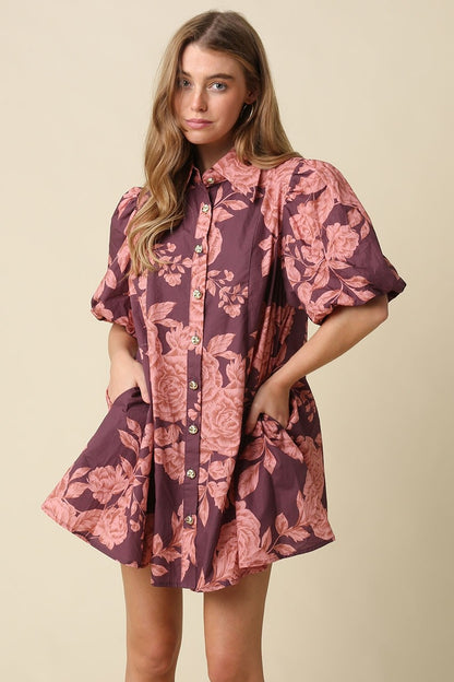 Vintage Rose Mini Dress