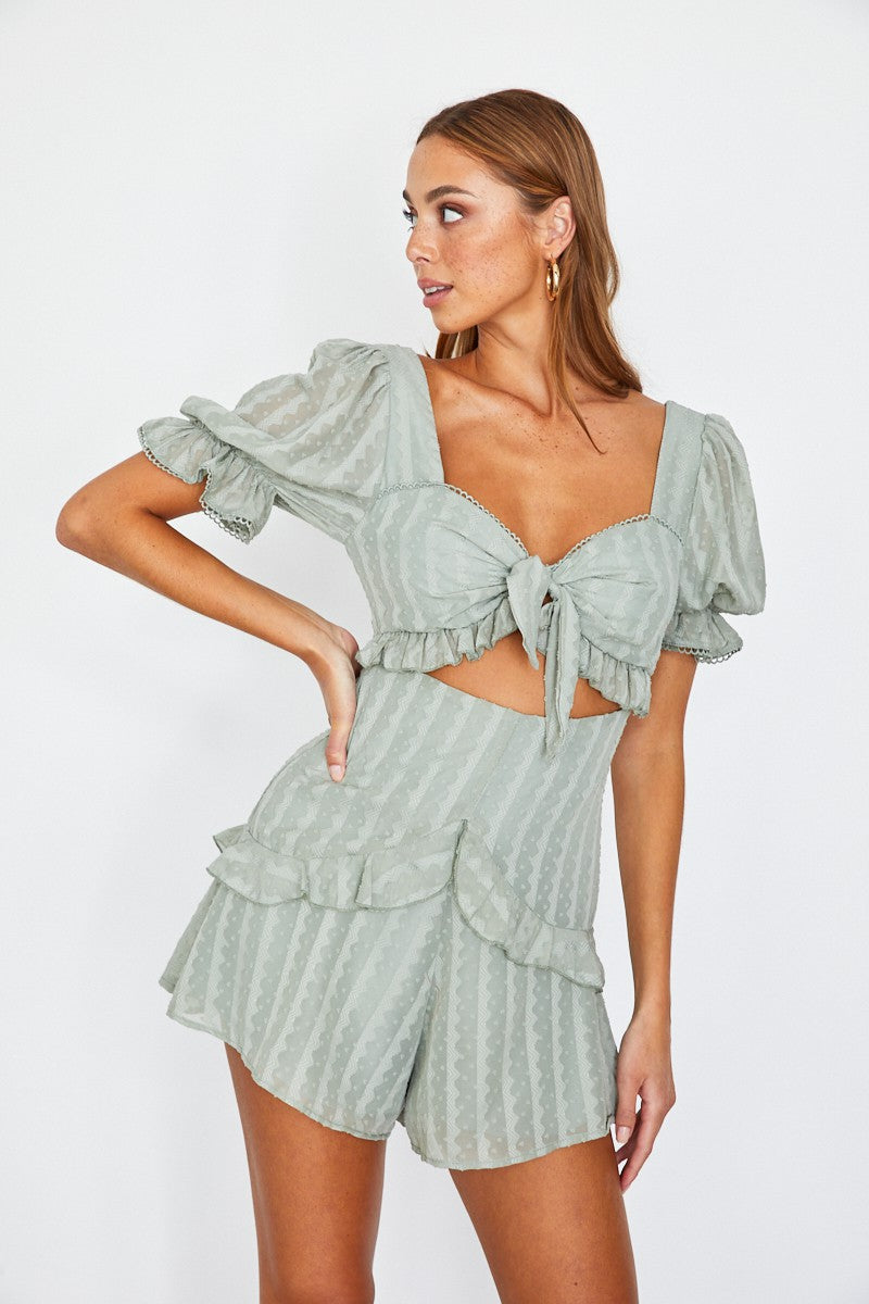 Pretty On Point Sage Romper