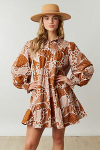 Brown Camo Print Dress