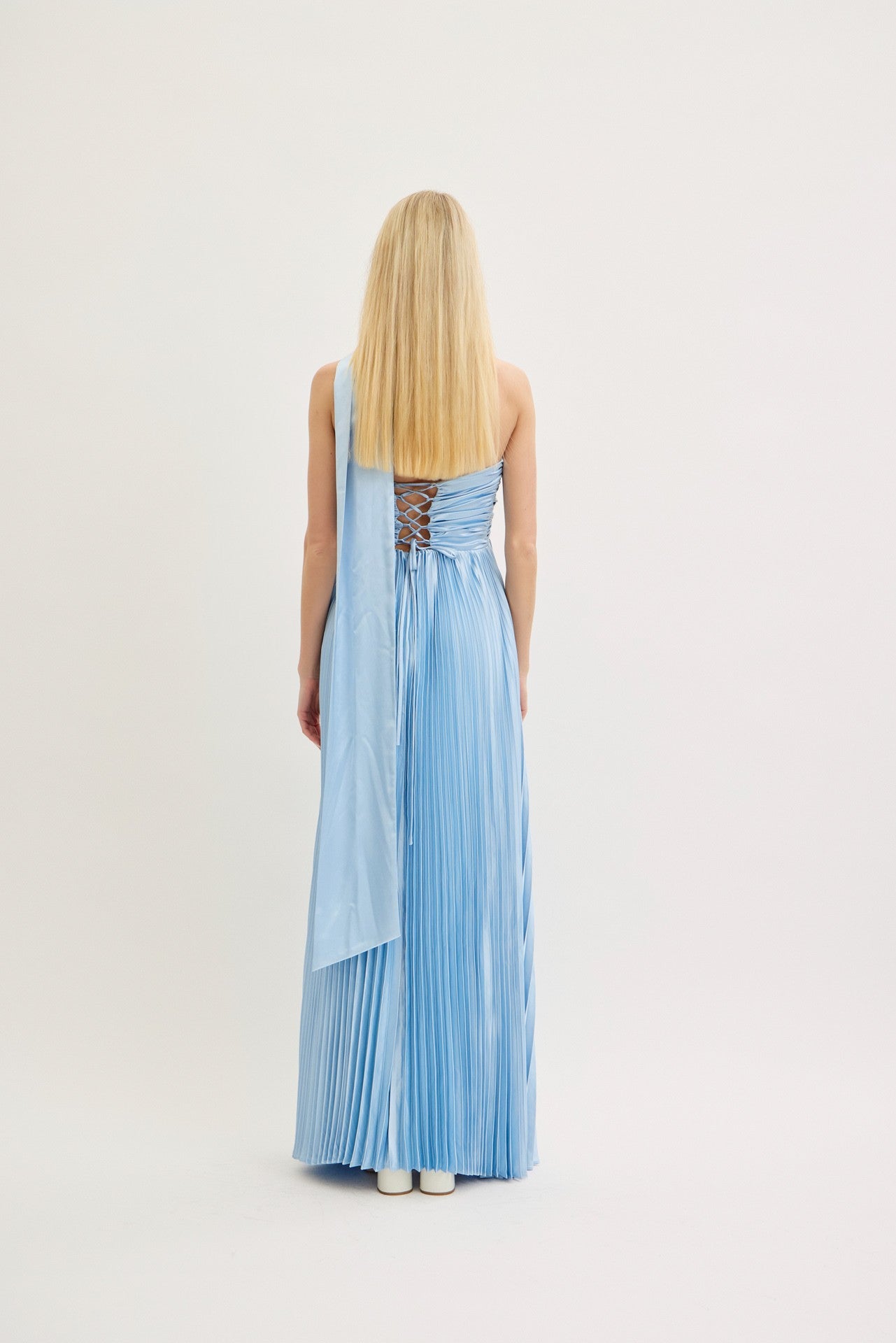 Light Blue Satin Serenity Maxi