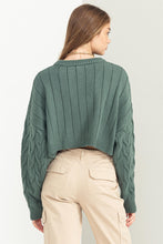 Green Cable Knit Sweater
