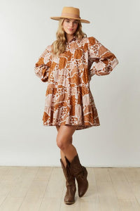 Brown Camo Print Dress