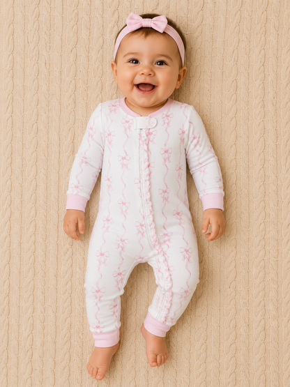 Coquette Bows Onesie W/Ruffle