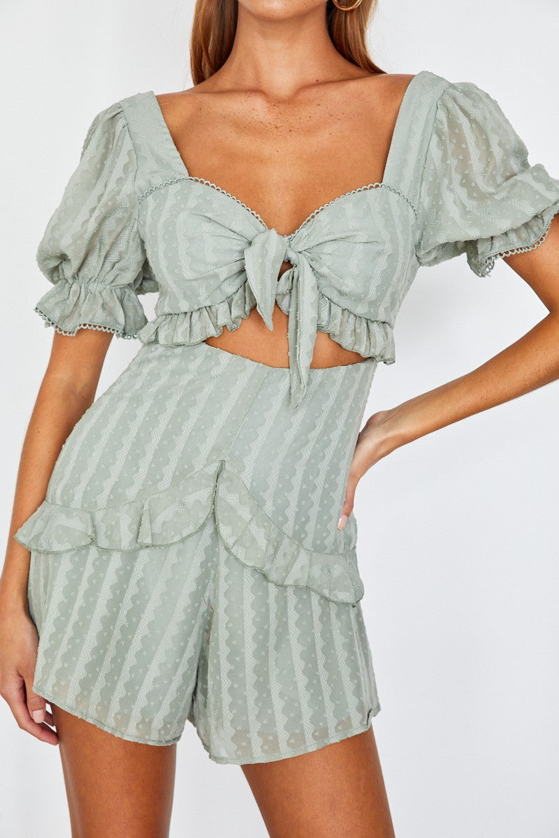 Pretty On Point Sage Romper