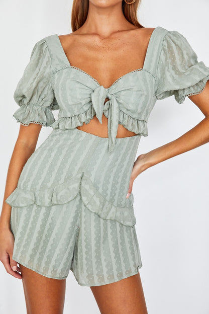 Pretty On Point Sage Romper