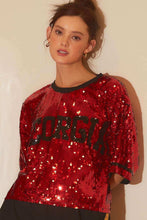 Georgia Sequins Gameday Top