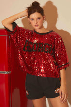 Georgia Sequins Gameday Top