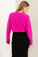 Fuchsia Cropped Sweater
