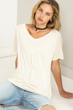 Cream Comfy V Neck Top