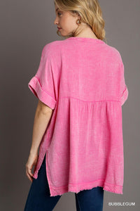 Pink Washed Tunic Top