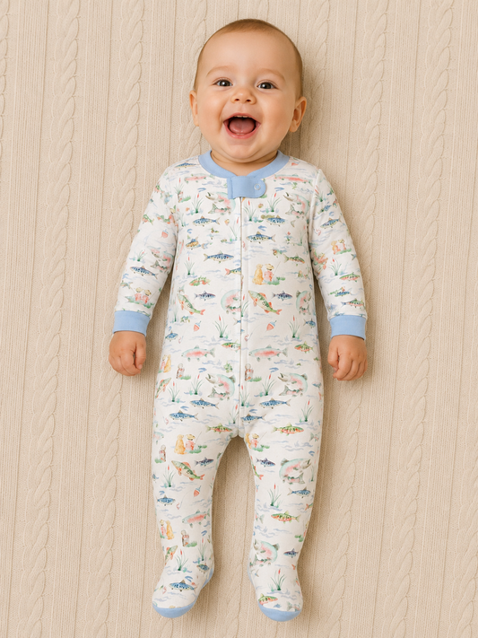 Gone Fishing Zipped Footie