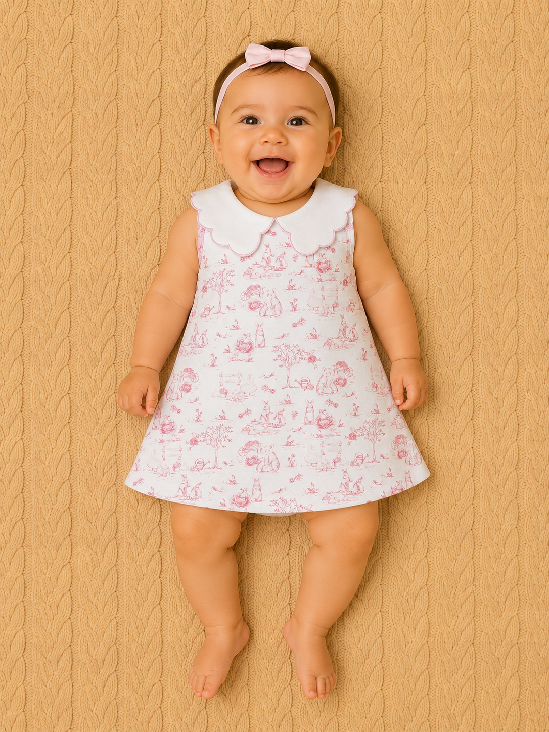 Pink Toile Bunny Dress