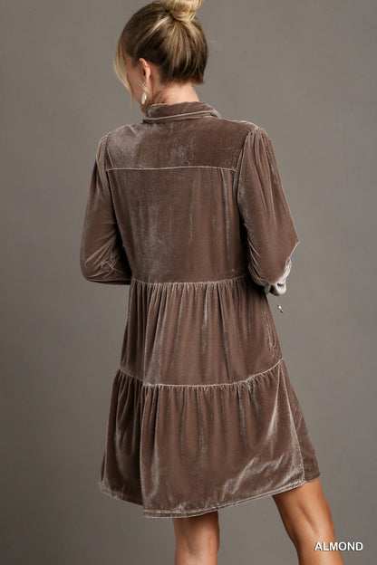 Velvet Button Down Dress