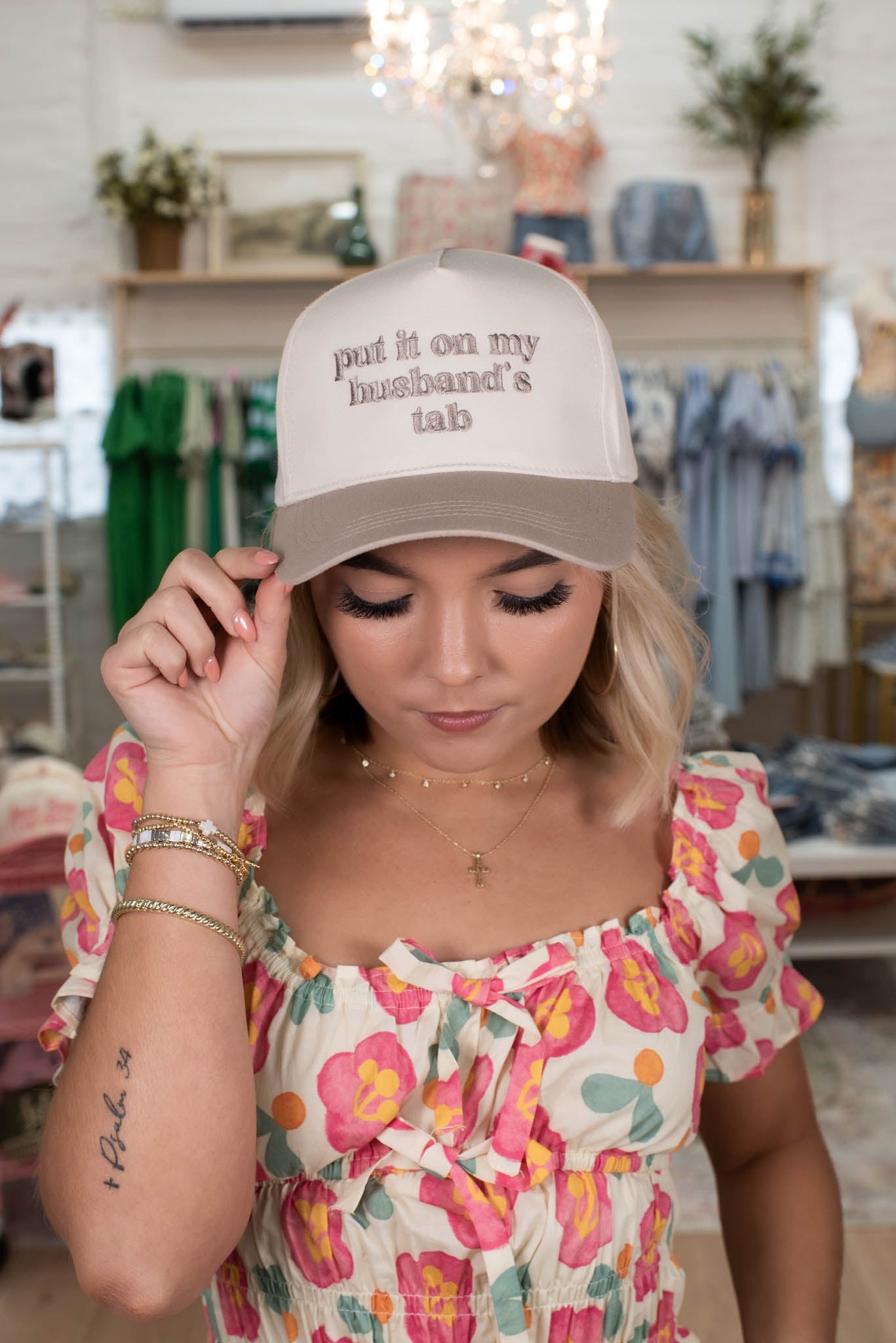 Put It On My Husband's Tab Beige Hat