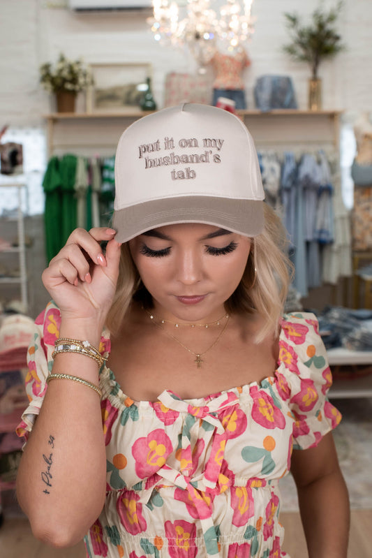 Put It On My Husband's Tab Beige Hat