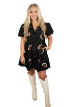 Blackout Blitz Patched Babydoll Dress