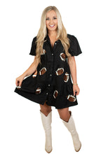 Blackout Blitz Patched Babydoll Dress