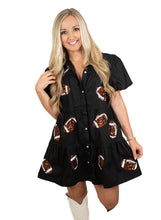 Blackout Blitz Patched Babydoll Dress