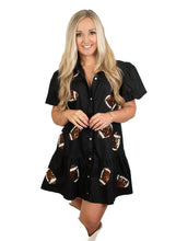 Blackout Blitz Patched Babydoll Dress