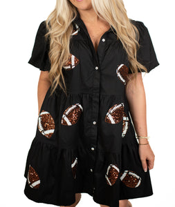 Blackout Blitz Patched Babydoll Dress
