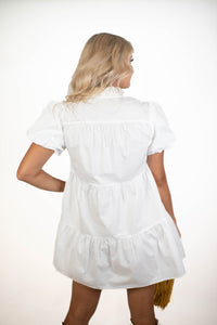 Whiteout Blitz Patched Babydoll Dress