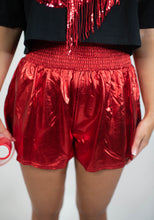 Red Metallic Shine Fanatic Shorts