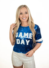 Blue GameDay Glam Sequins Top