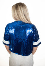 Blue GameDay Glam Sequins Top