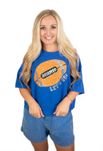 Blue/Orange Sequins Touchdown Tee