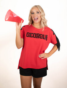 Gametime Glamour Fringe Tee
