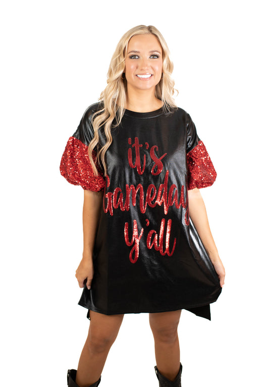 black game day dresses Touchdown Sequin Football Dress Shop the Mint stylish sequin patches Game Day! The Black