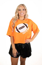 Orange Sequins Patch Crop Tee