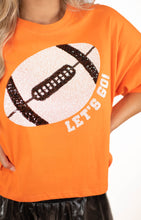 Orange Sequins Patch Crop Tee